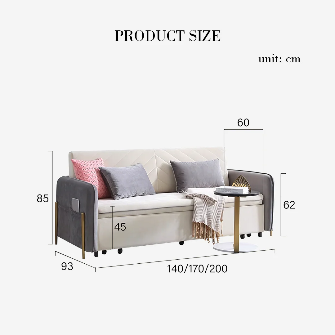 Aarav Foldable Sofa Bed, Leathaire - Image 11
