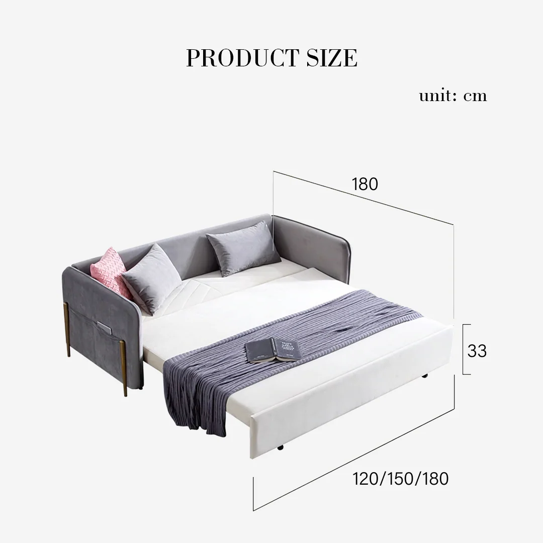 Aarav Foldable Sofa Bed, Leathaire - Image 12