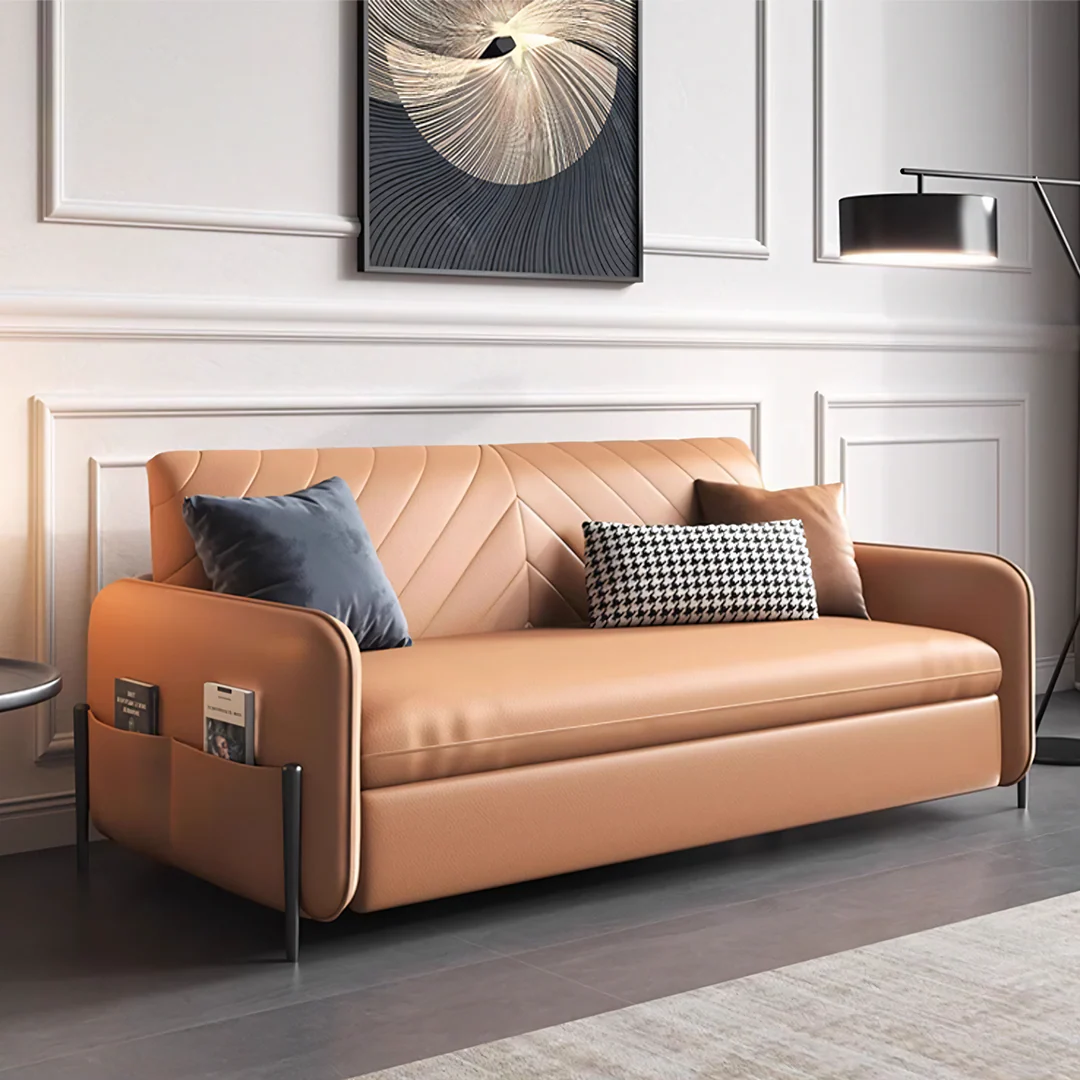 Aarav Foldable Sofa Bed, Leathaire - Image 8