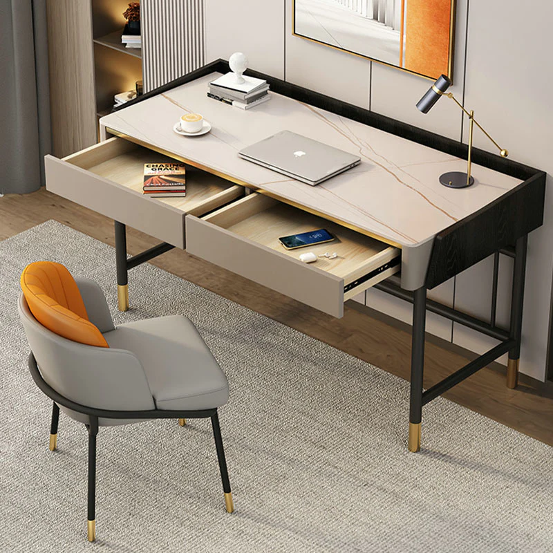 Abner Office Desk, Marble Effect - Image 5