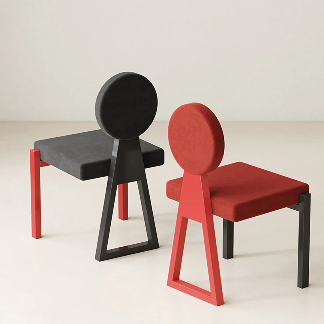 Adetokunbo Accent Dining Chair, Black & Red - Image 3