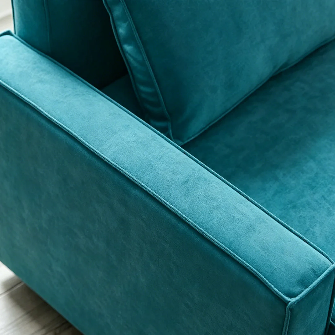 Adnan L Shape Three Seater Corner Sofa Bed, With Storage, Blue & Pink - Image 9