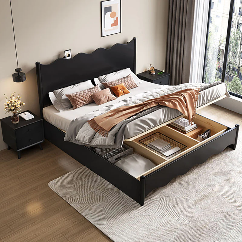 Agatha Queen Size / King Size / Super King Size Storage Bed, Black - Image 3