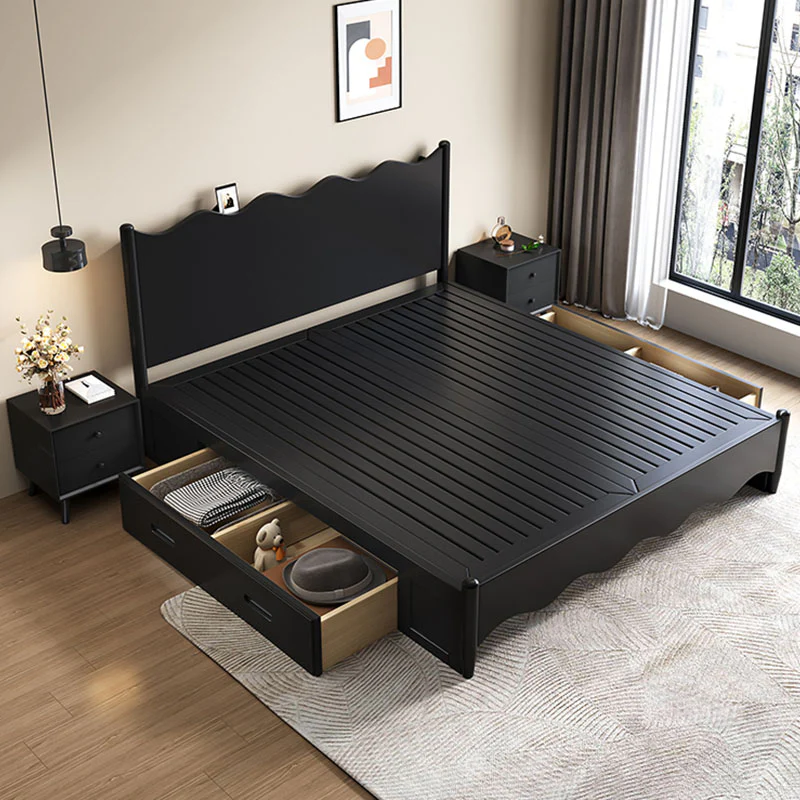 Agatha Queen Size / King Size / Super King Size Storage Bed, Black - Image 4