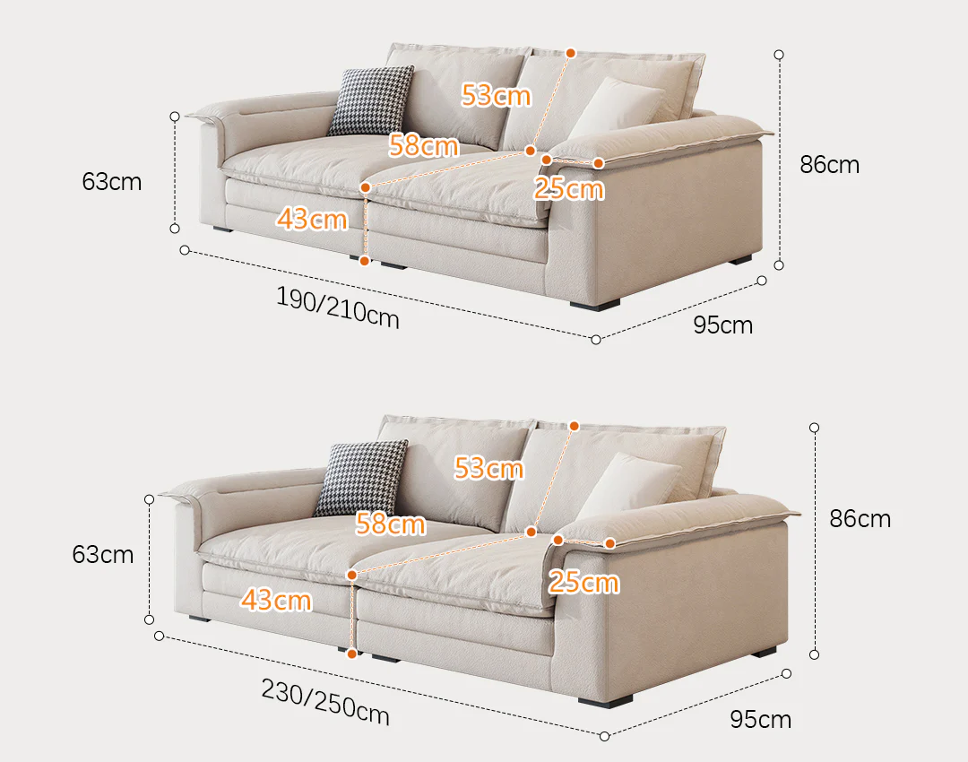 Aiden Sailboat Two Seater, Three Seater Four Seater  Sofa, Suede - Image 5