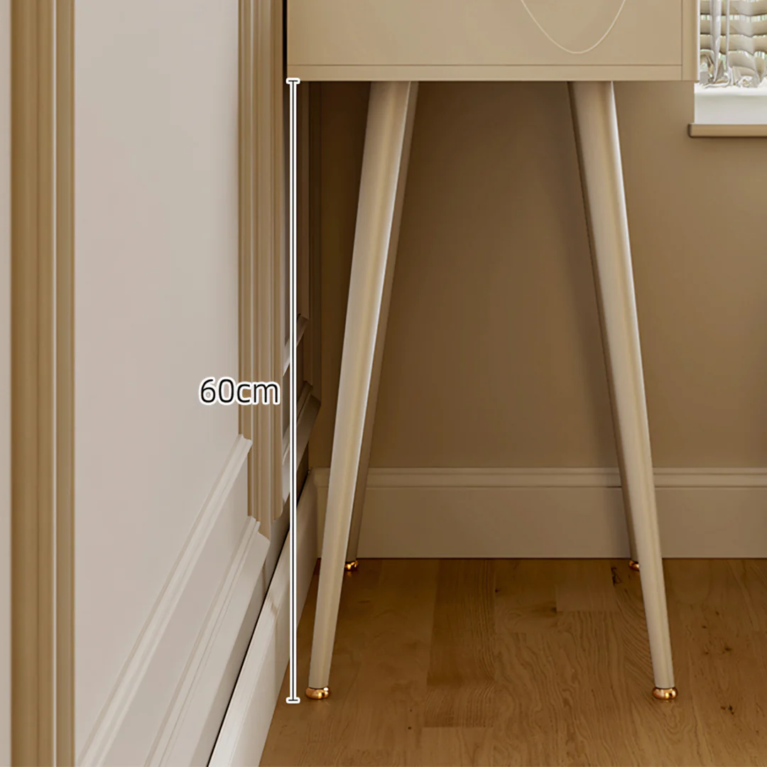Aisha Slimline Dressing Table For Narrow Space, Cream - Image 6
