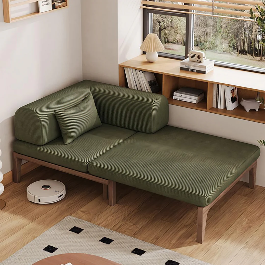 Al-Farsi Corner Sofa Bed, Single Sofa Chair, Corduroy - Image 5
