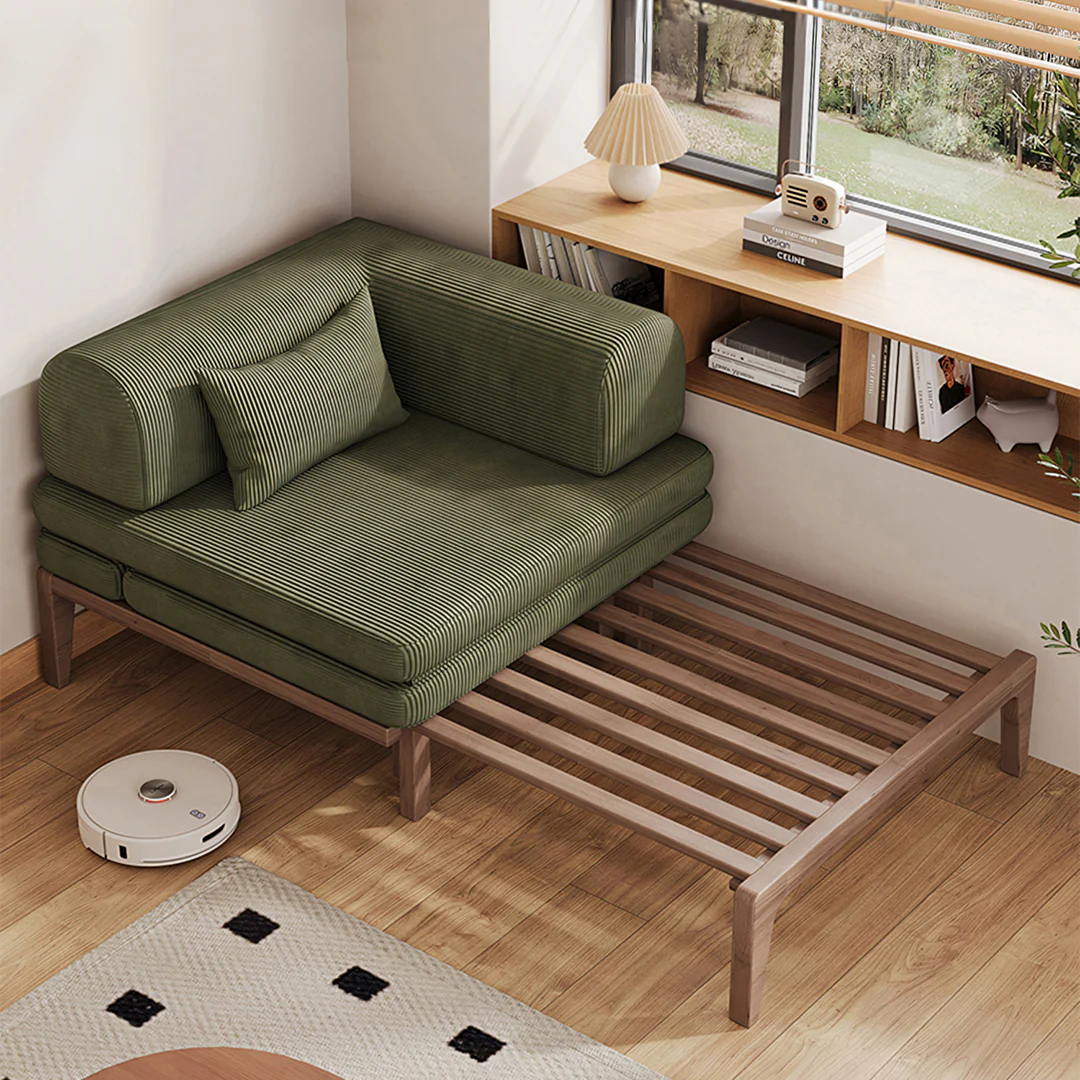 Al-Farsi Corner Sofa Bed, Single Sofa Chair, Corduroy - Image 7