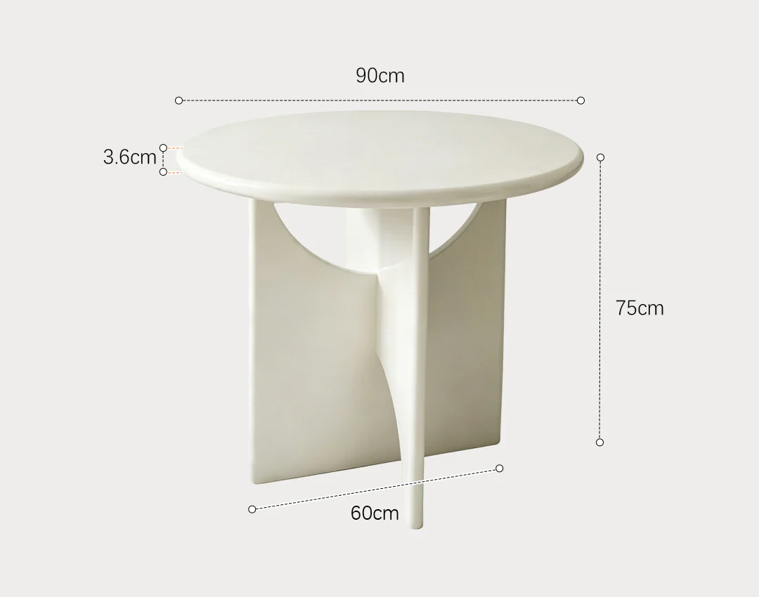 Alen Round Dining Table, White - Image 6