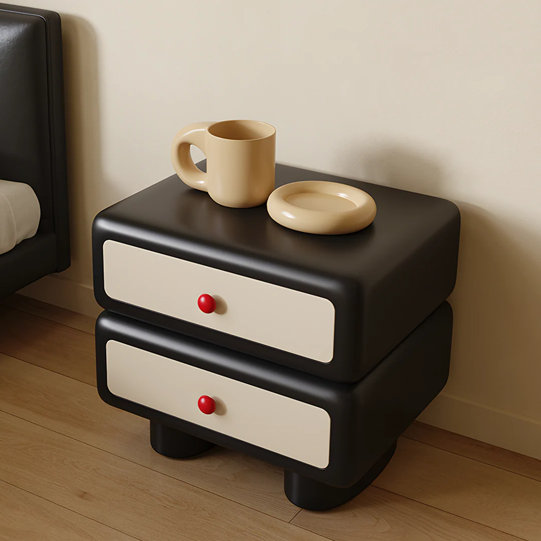 Alicia Wood Bedside Table, Cream - Image 3