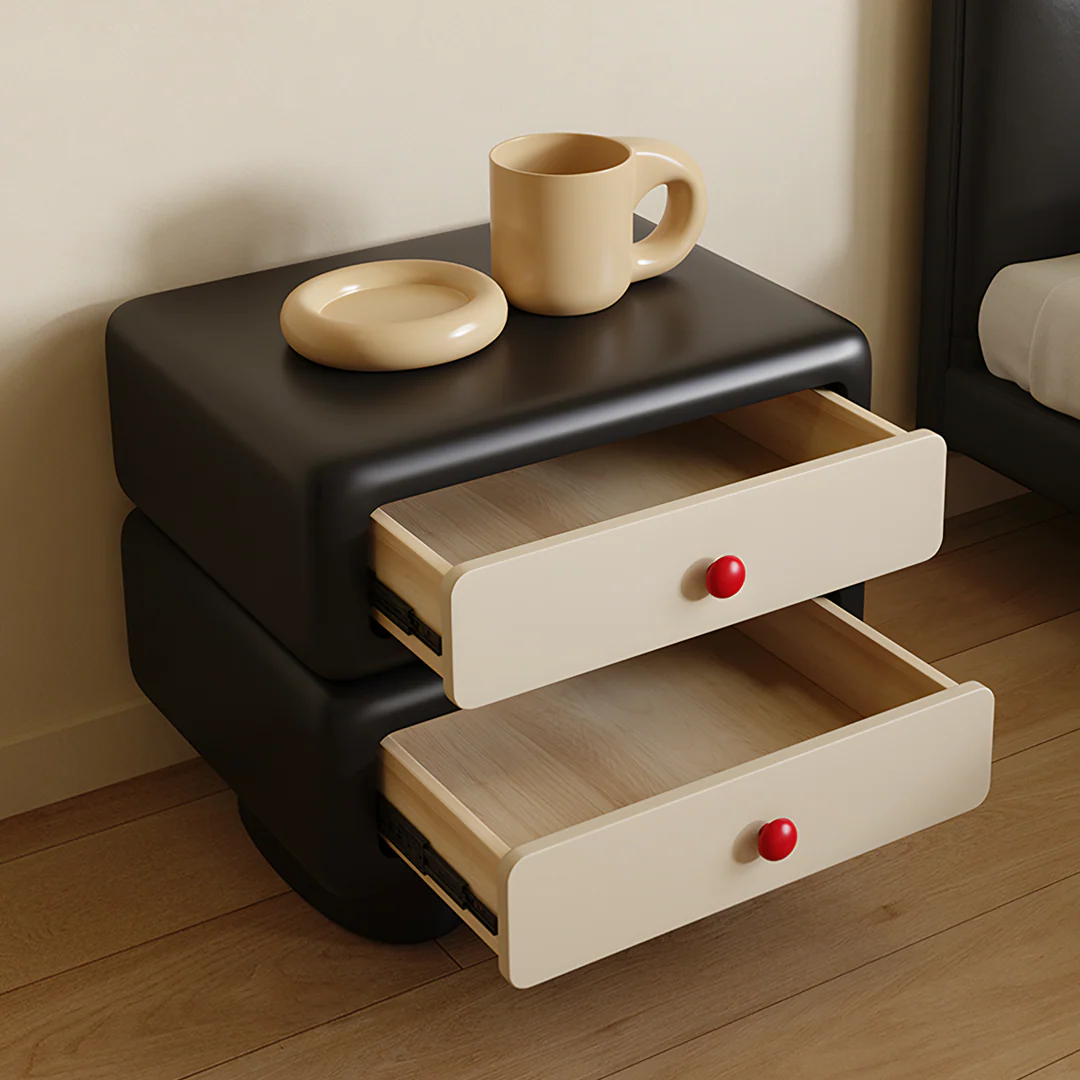 Alicia Wood Bedside Table, Cream - Image 4