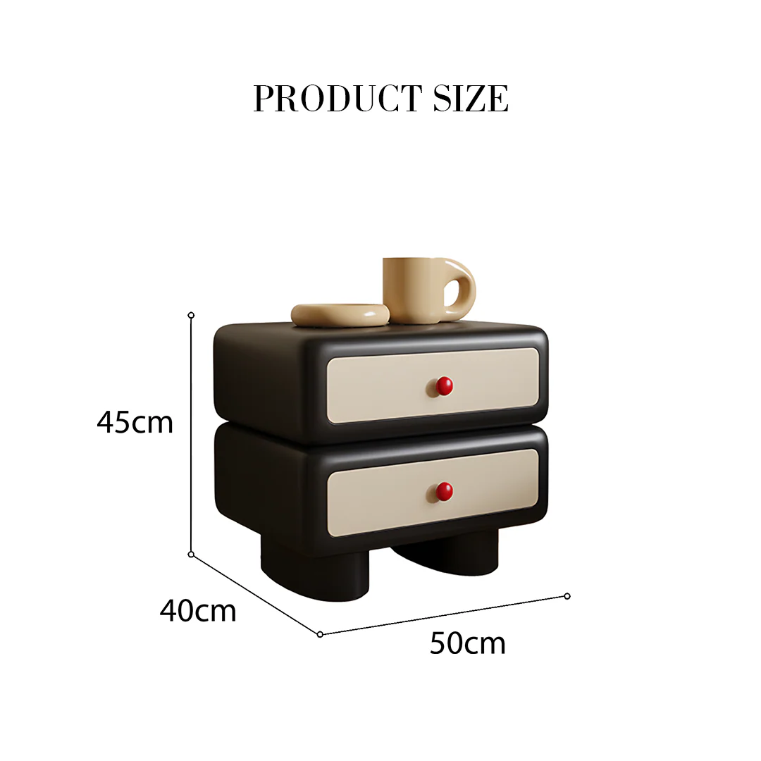 Alicia Wood Bedside Table, Cream - Image 6
