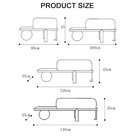 Alison Stylish Bench, Boucle - Image 6