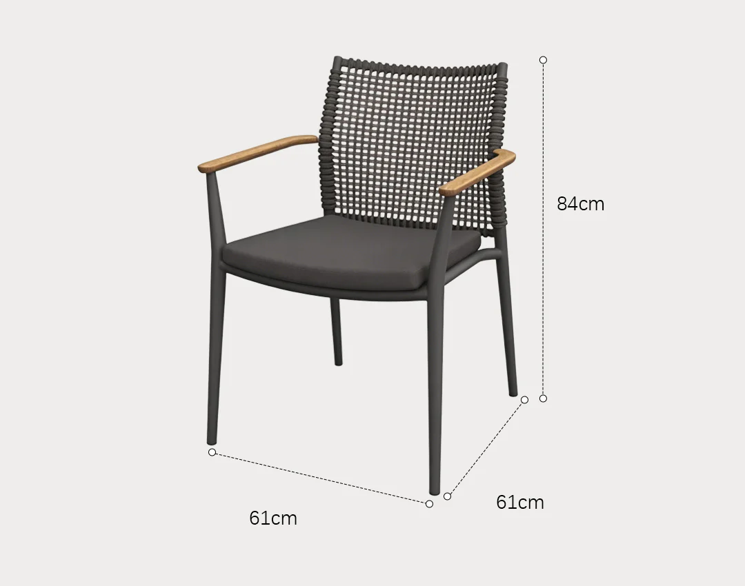 Alistair Outdoor Dining Table Set With Six Chairs, Outdoor Furniture - Image 6