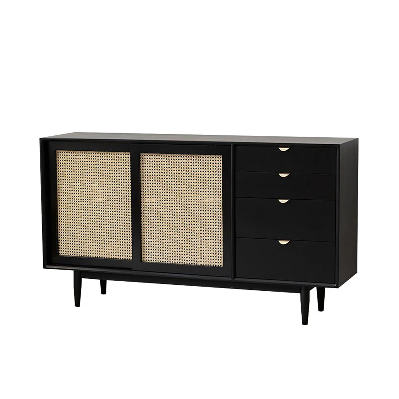 Allson Rattan Sideboard with 4 Drawers, Pine Wood - Image 3