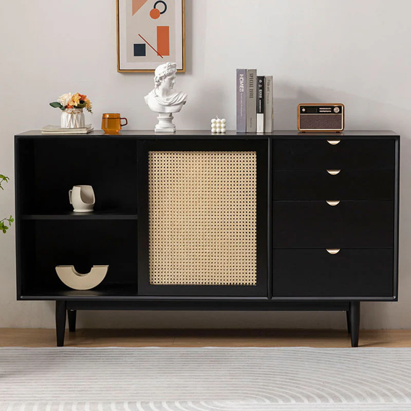Allson Rattan Sideboard with 4 Drawers, Pine Wood - Image 5