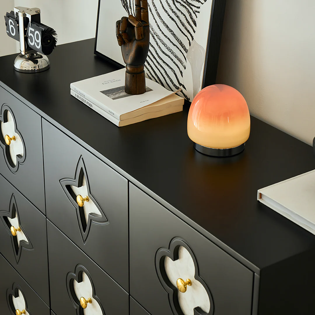 Amalia Narrow Sideboard, Art Deco Sideboard, Black - Image 5