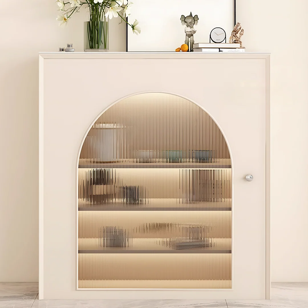 Amanda Slim Sideboard With Glass Door, Black - Image 6
