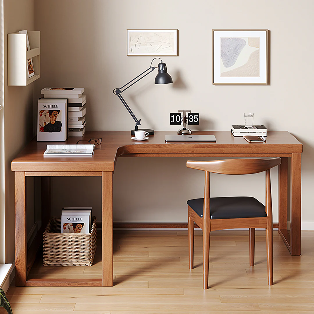 Amari L Shape Office Desk With Chest of Drawers, More Colors - Image 3