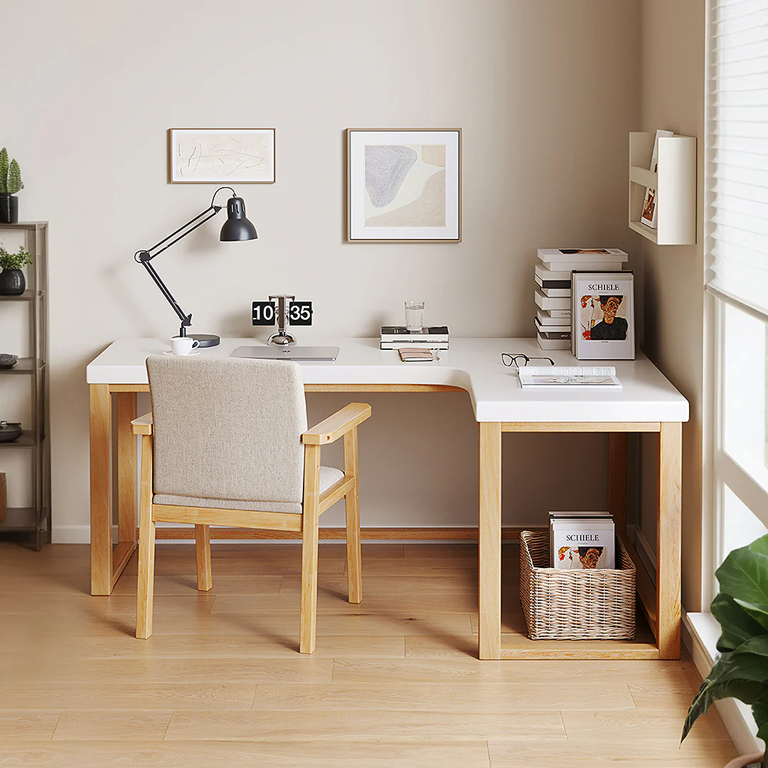 Amari L Shape Office Desk With Chest of Drawers, More Colors - Image 5