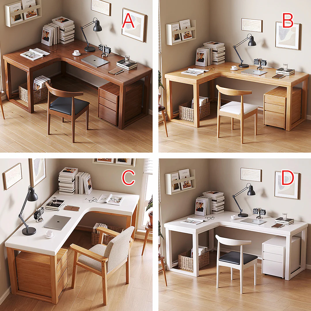 Amari L Shape Office Desk With Chest of Drawers, More Colors - Image 8
