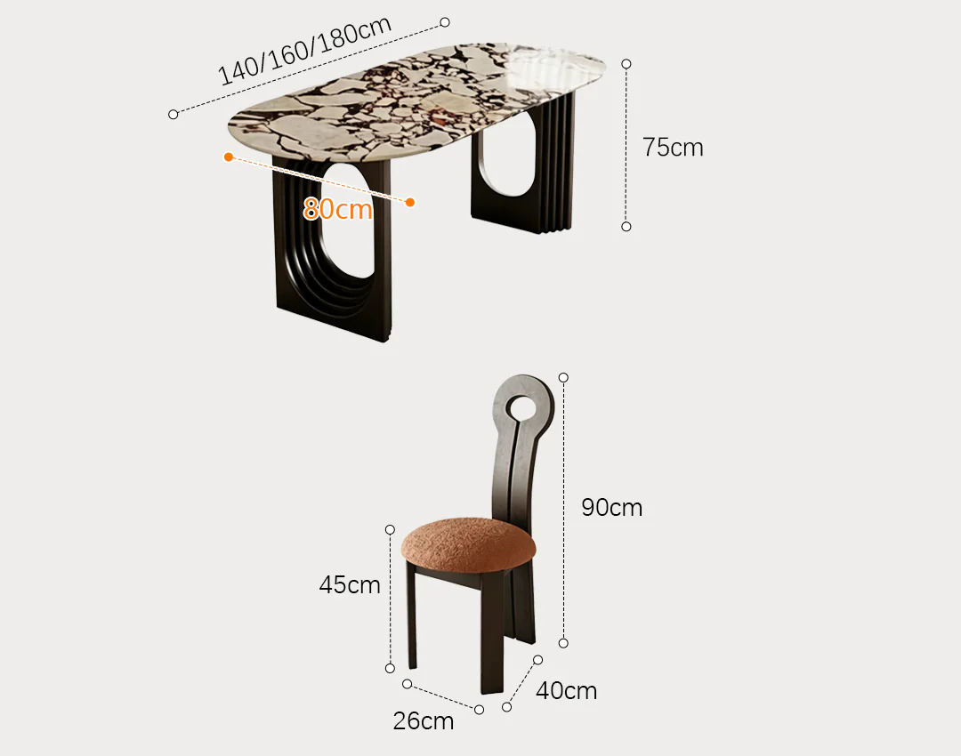 Amaris Dining Table, Marble Top - Image 10