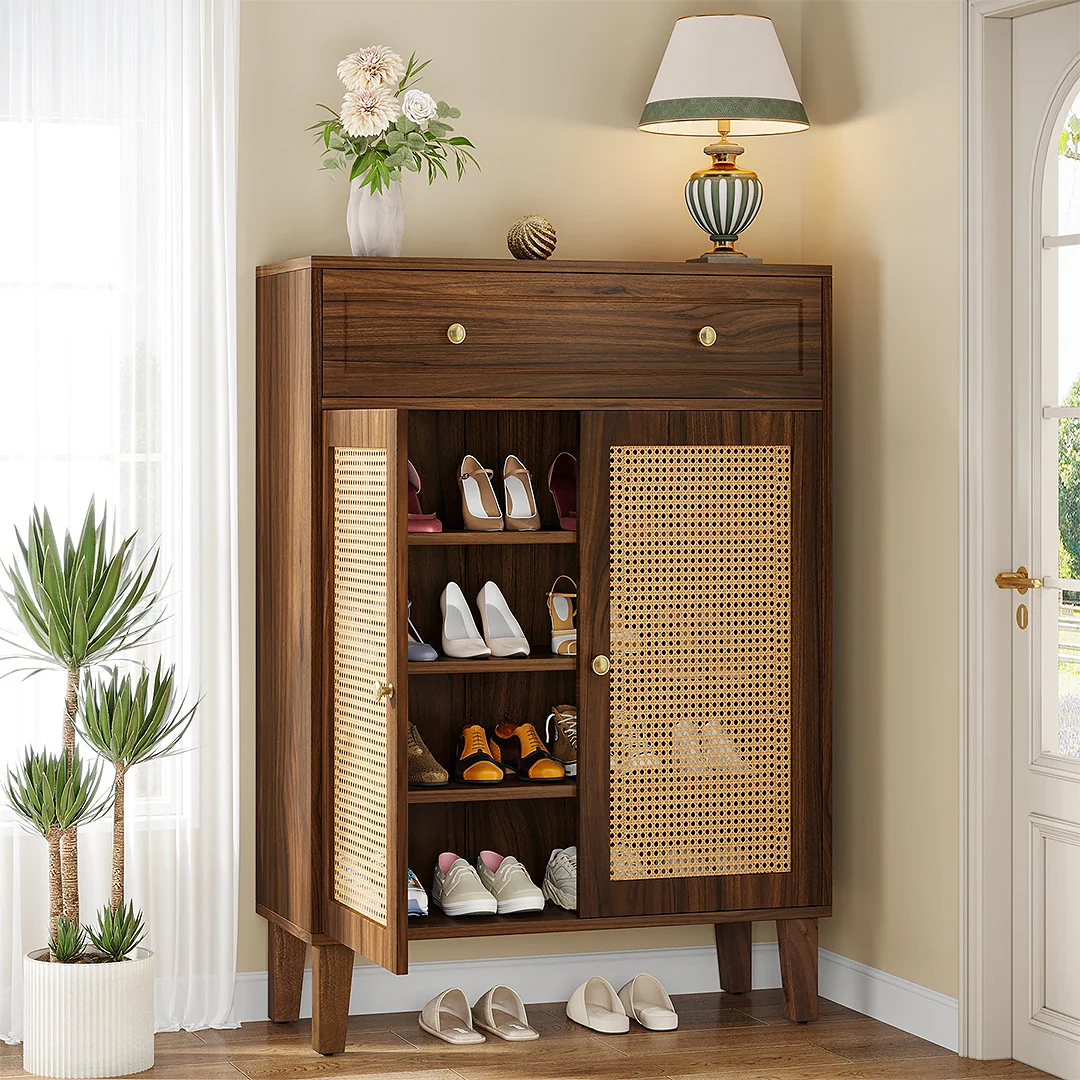 Amelie Shoe Storage, Rattan Shoe Cabinet - Image 2