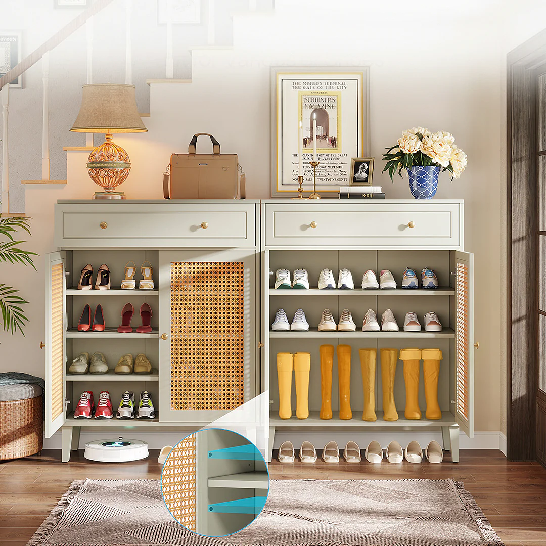 Amelie Shoe Storage, Rattan Shoe Cabinet - Image 6