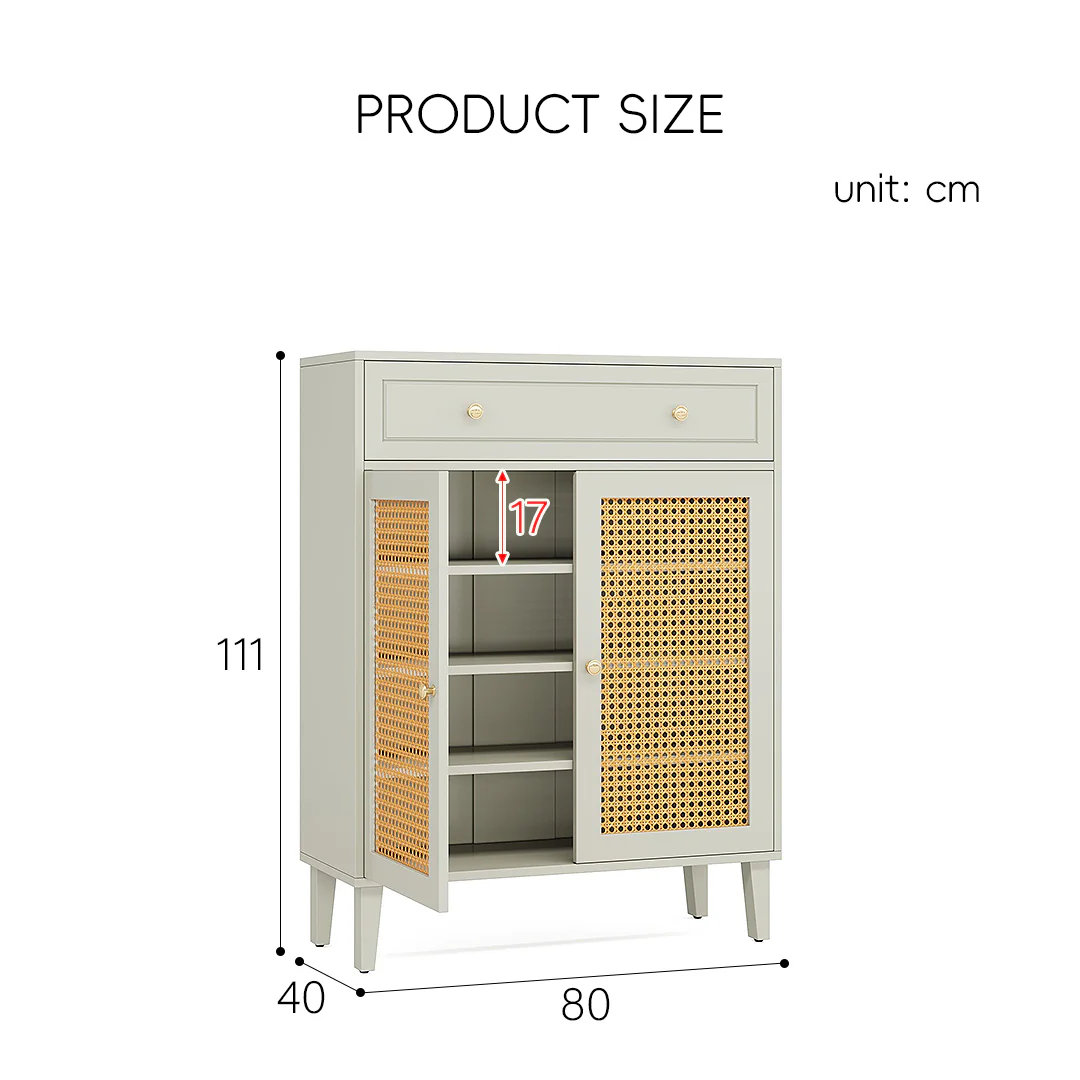 Amelie Shoe Storage, Rattan Shoe Cabinet - Image 8