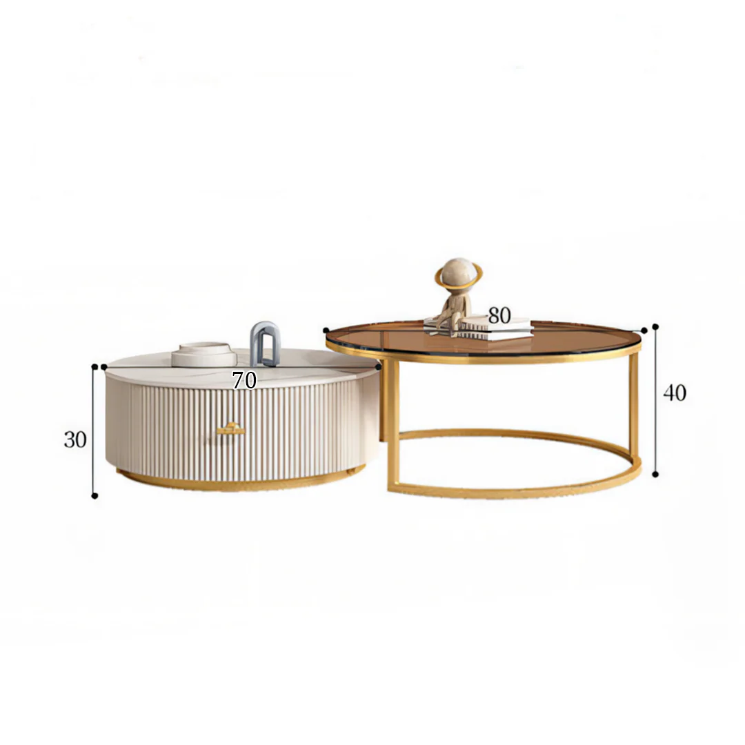 Anastasia Nesting Coffee Table, Glass - Image 5