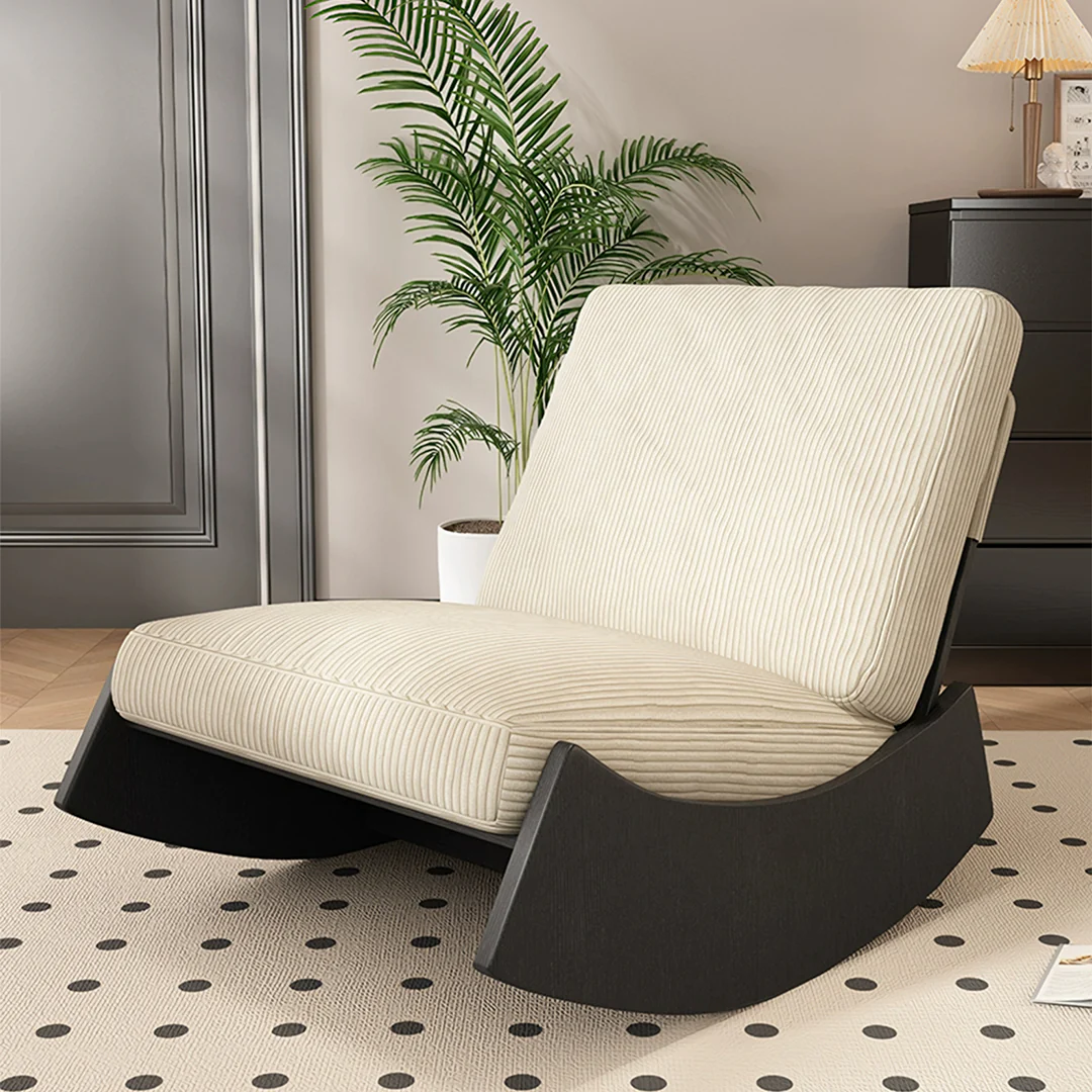 Anaya Rocking Chair, Corduroy & Wood - Image 4
