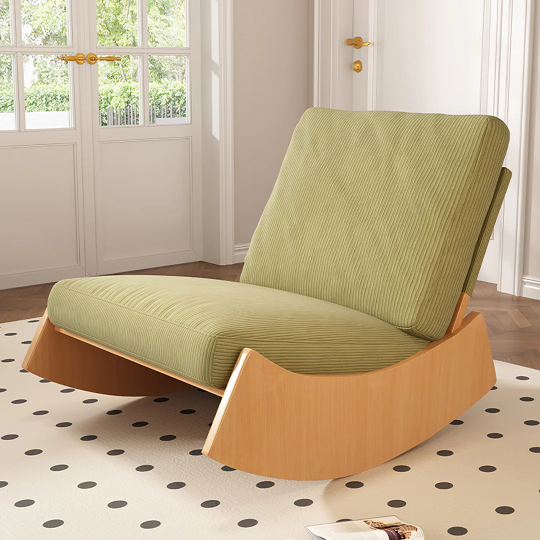 Anaya Rocking Chair, Corduroy & Wood - Image 5