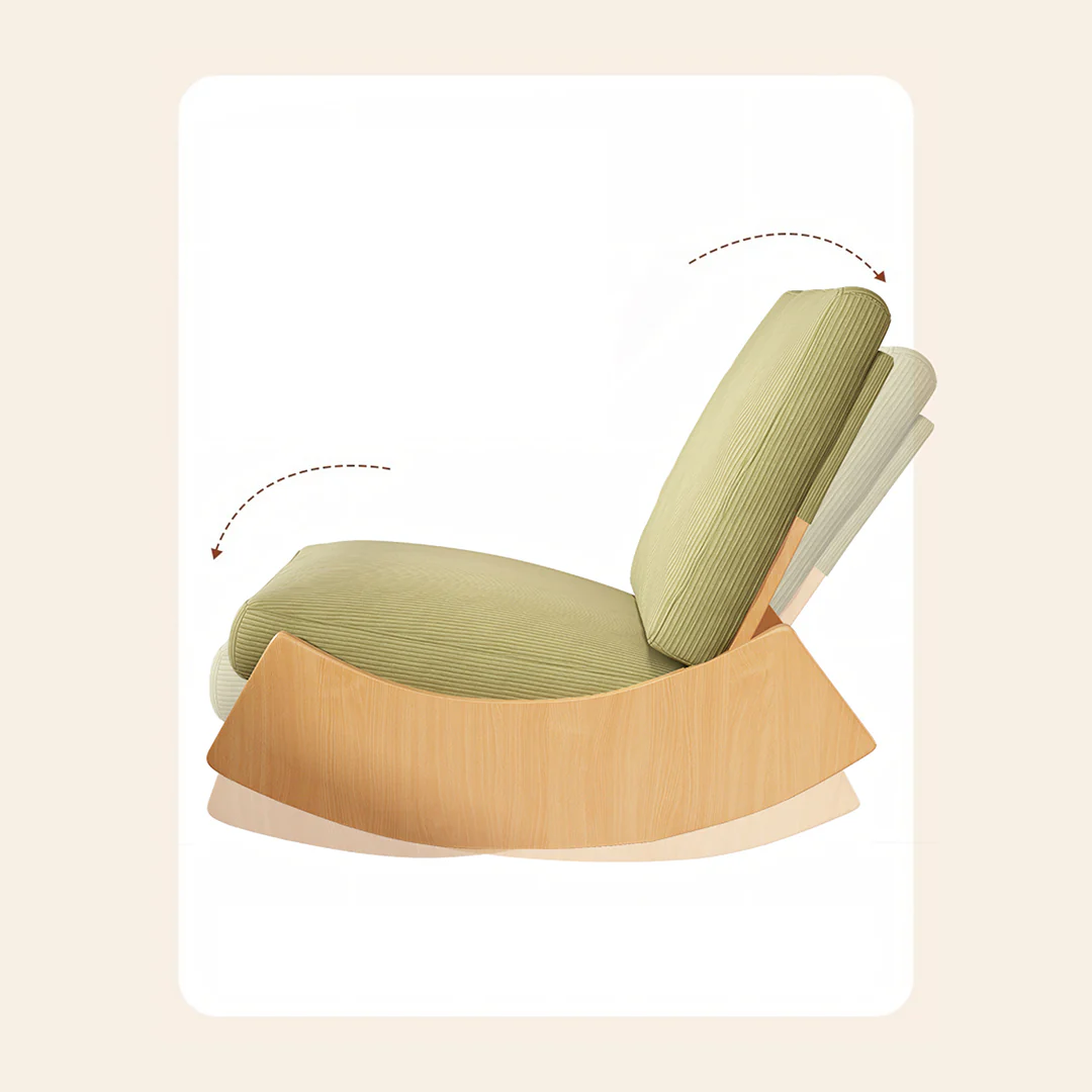 Anaya Rocking Chair, Corduroy & Wood - Image 6