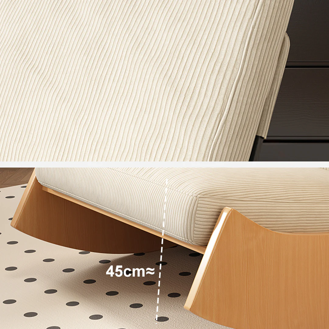 Anaya Rocking Chair, Corduroy & Wood - Image 7
