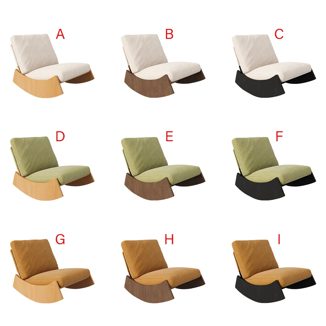 Anaya Rocking Chair, Corduroy & Wood - Image 8