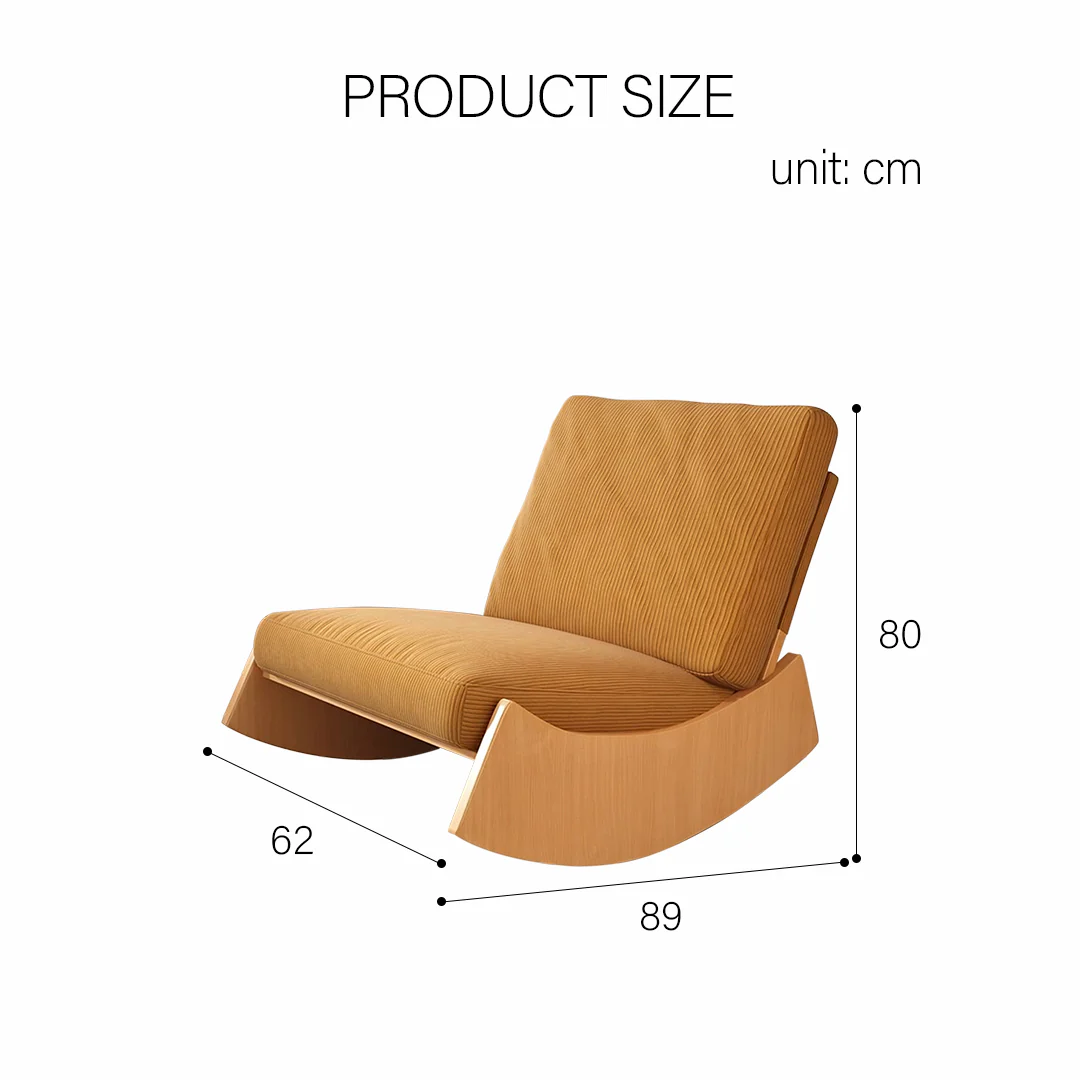 Anaya Rocking Chair, Corduroy & Wood - Image 9