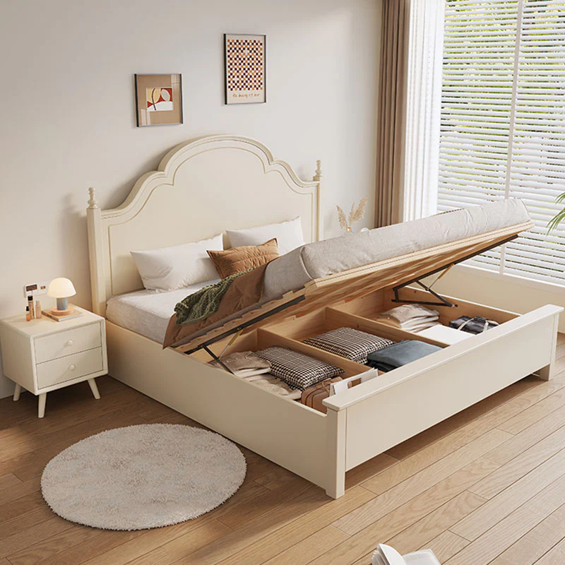 Andrea King Size / Super King Size Bed With Storage, Cream - Image 4