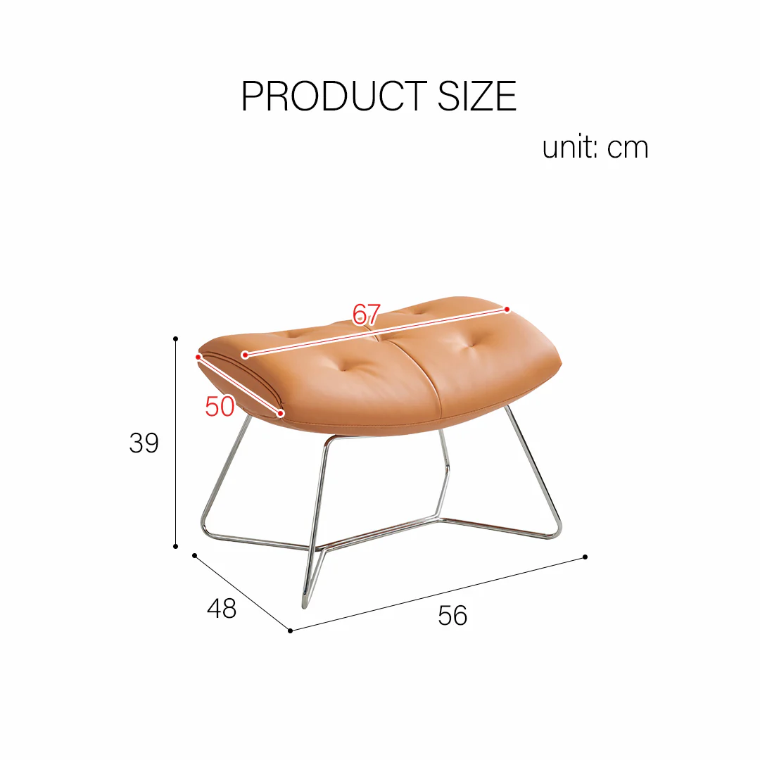Anwar Rocking Chair With Footstool, Orange Leather - Image 10