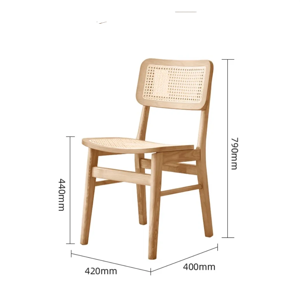 Anya Bar Stool, Rattan & Solid Wood - Image 6