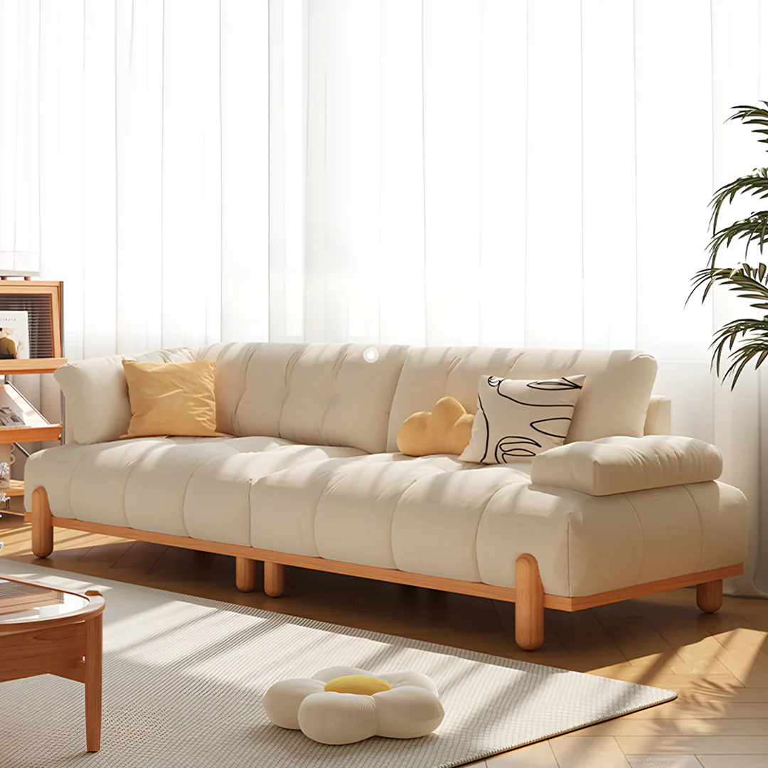 Ariadna Comfy Two Seater, Three Seater Sofa, Suede, Cream - Image 2