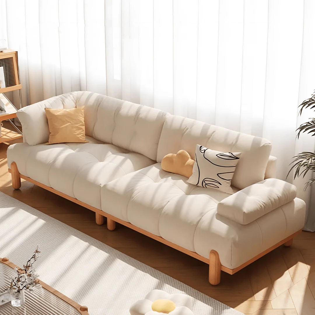 Ariadna Comfy Two Seater, Three Seater Sofa, Suede, Cream - Image 4
