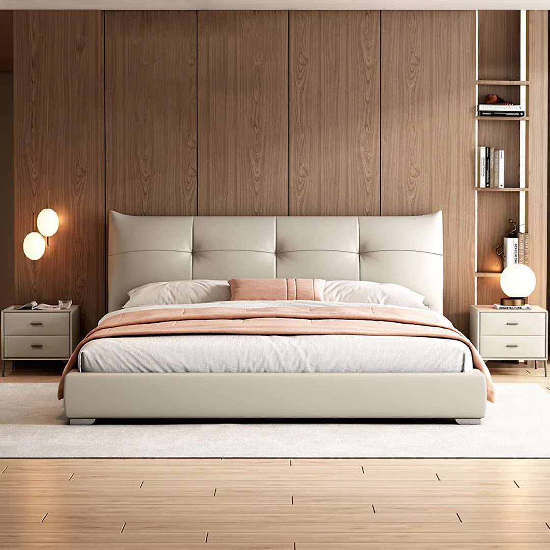 Arjun King Size Superking Size Bed, Leather - Image 2