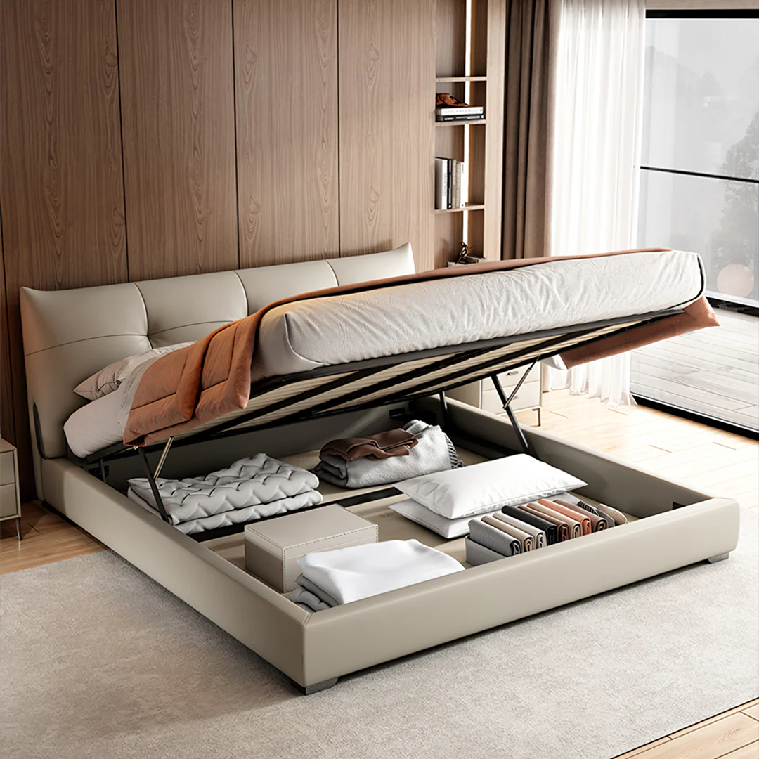 Arjun King Size Superking Size Bed, Leather - Image 4