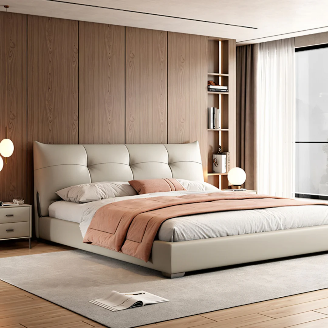 Arjun King Size Superking Size Bed, Leather - Image 9