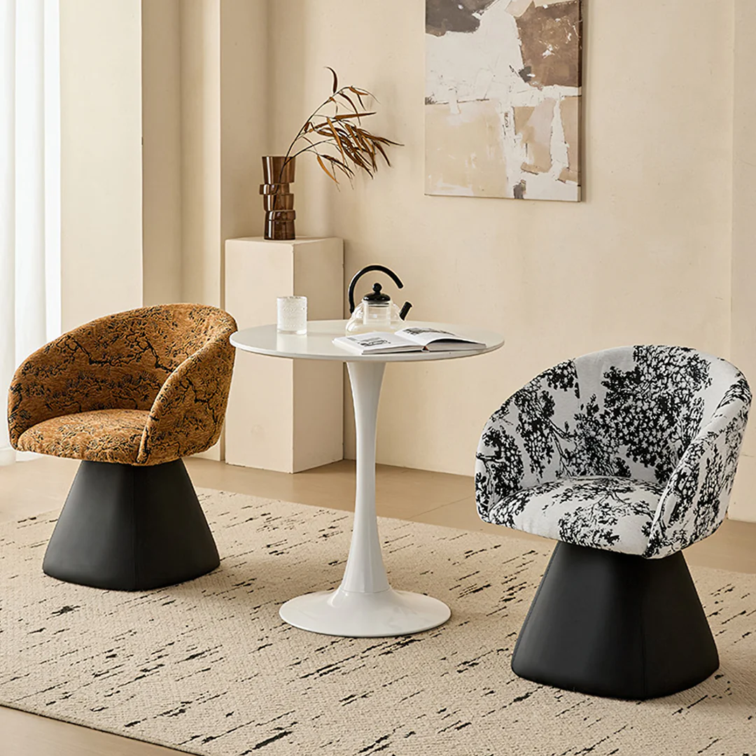 Artisan Swivel Accent Chair, Dining Chair, Linen or Boucle - Image 3