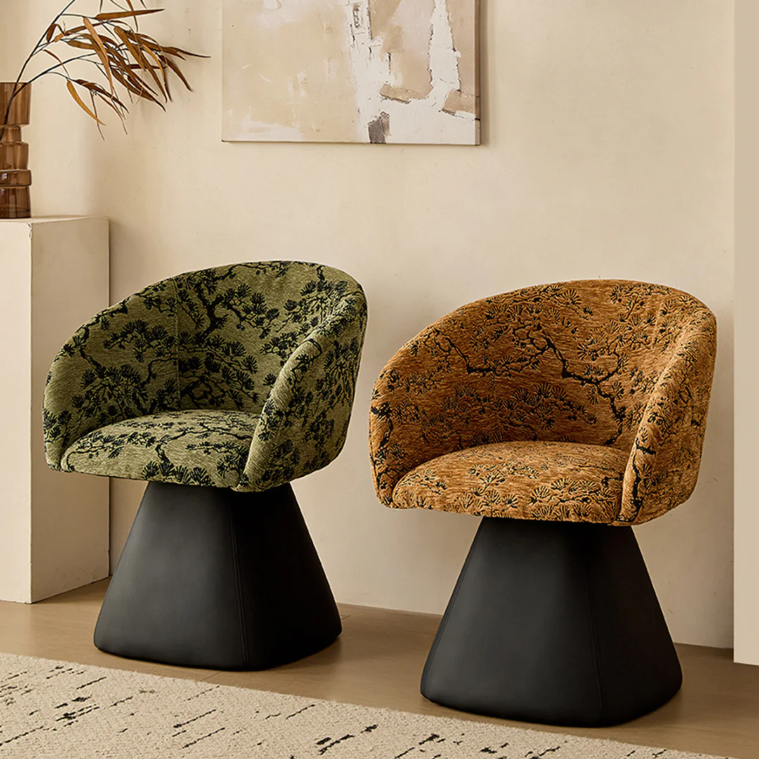 Artisan Swivel Accent Chair, Dining Chair, Linen or Boucle - Image 4