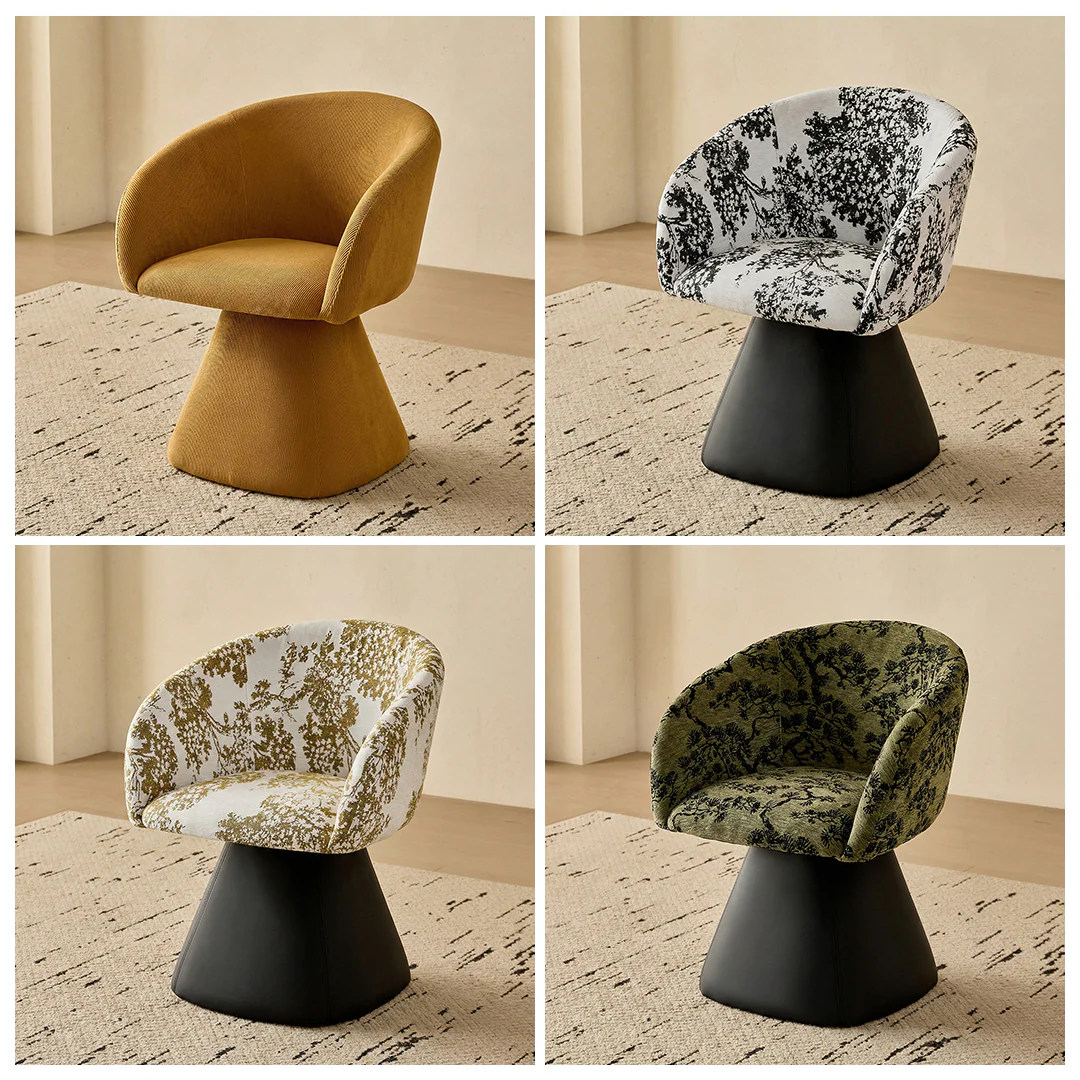 Artisan Swivel Accent Chair, Dining Chair, Linen or Boucle - Image 7