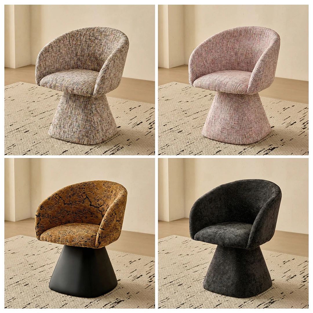 Artisan Swivel Accent Chair, Dining Chair, Linen or Boucle - Image 8