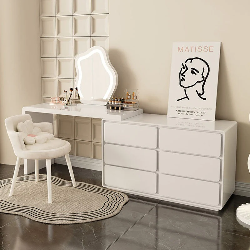 Aubrey Dressing Table Set With Side Drawer, Cream - Image 3