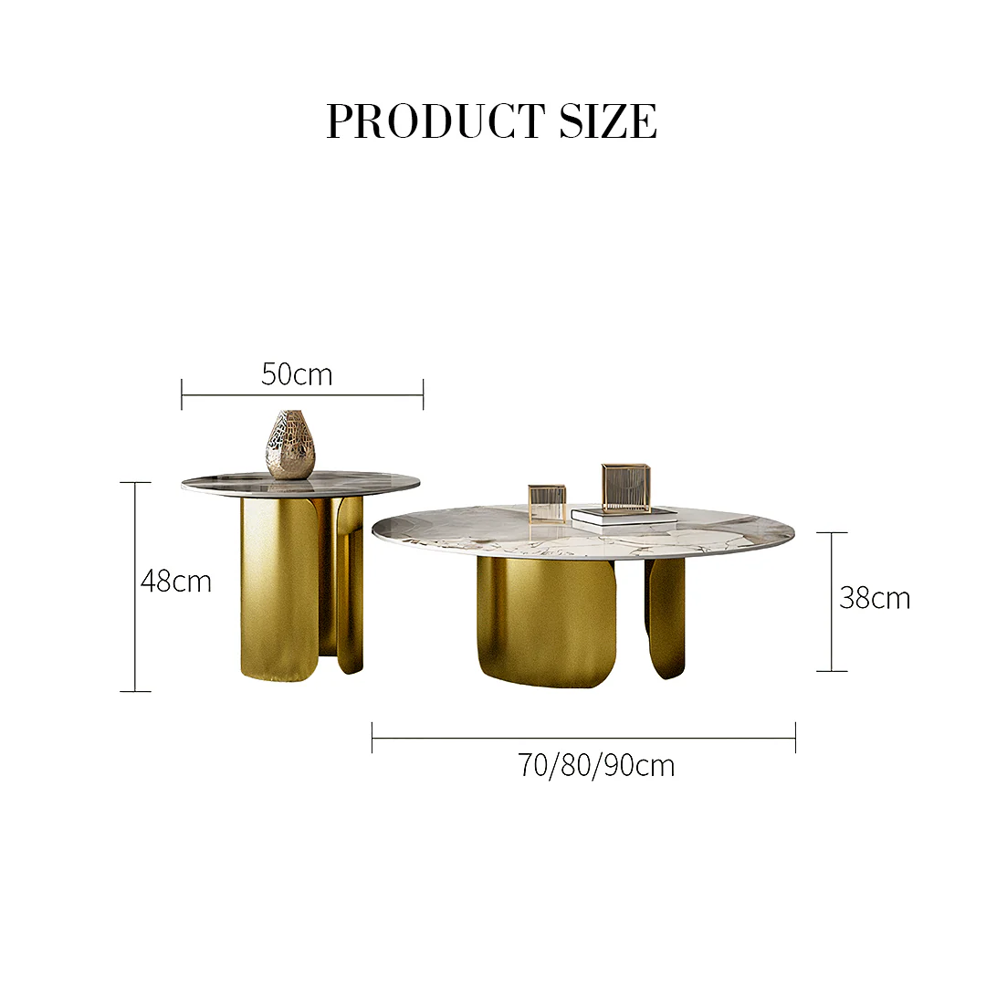 Aurora Gold Nesting Coffee Table Set, Sintered Stone - Image 6